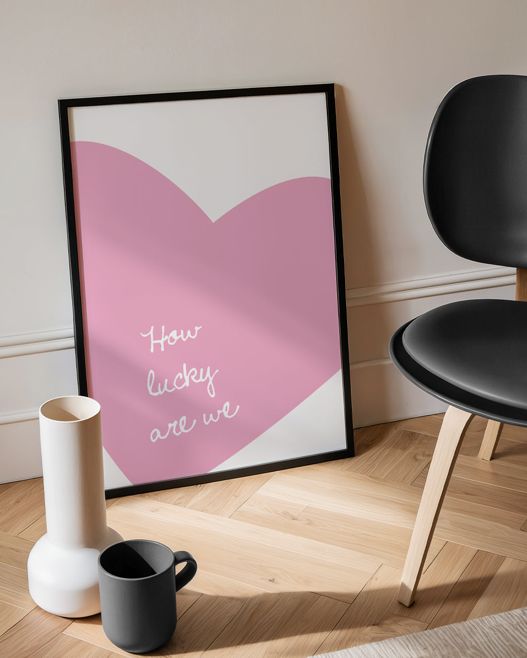 How Lucky Are We - Minimalist Pink